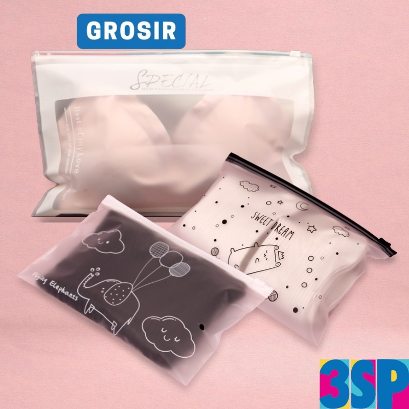 3SP | SSR08 Pouch Multifungsi Tempat Alat Tulis Pensil Transparan Karakter Unicorn Lucu Import Grosir Pouch Kosmetik Pouch Murah