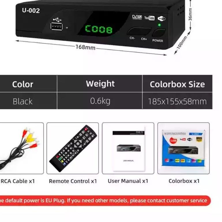 Big Sale SET TOP BOX U-002 Digital Smart Digital TV Box Receiver 1080P DVB-T2