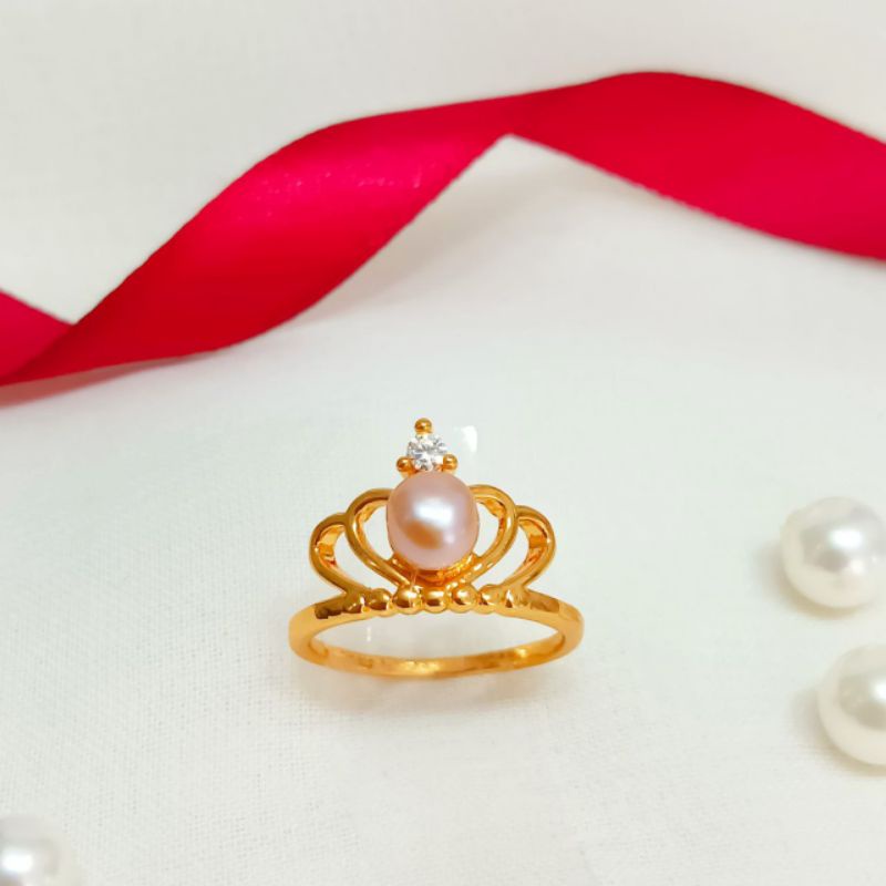 BERSERTIFIKAT CINCIN MUTIARA LOMBOK MODEL MAKHOTA CINCIN RHODIUM MURAH