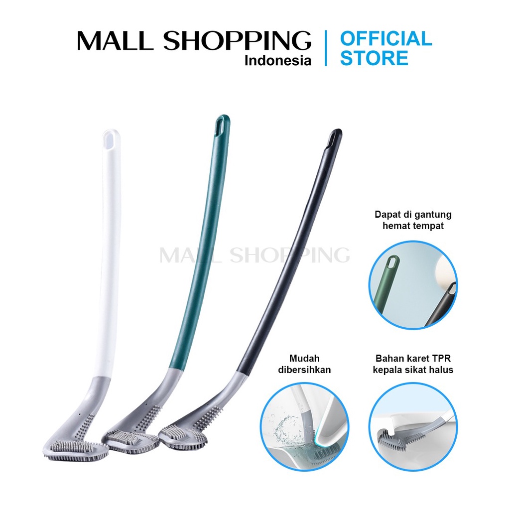 Sikat Toilet WC Silikon Elastis Serbaguna Untuk Kamar Mandi Toilet Brush MALLSHOPPING