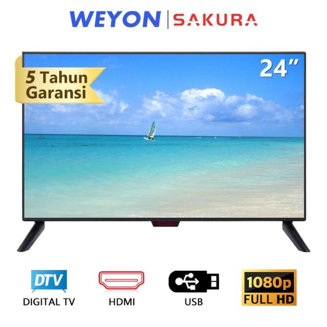 MURAH Weyon Sakura TV LED 24 inch HD Ready TV Televisi DVB-T2 Murah(