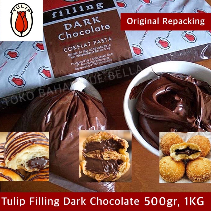 

TULIP FILLING Dark Chocolate 500gr / 250gr (REPACK) Selai Coklat Pasta