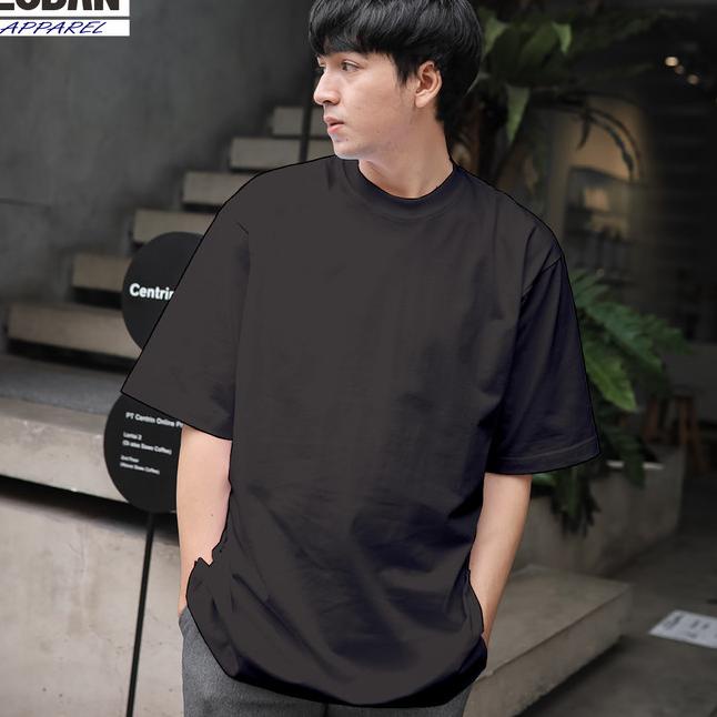 Kaos Polos Oversize Pria / Kaos Polos Combed 24s Oversize - HITAM - Hitam, M