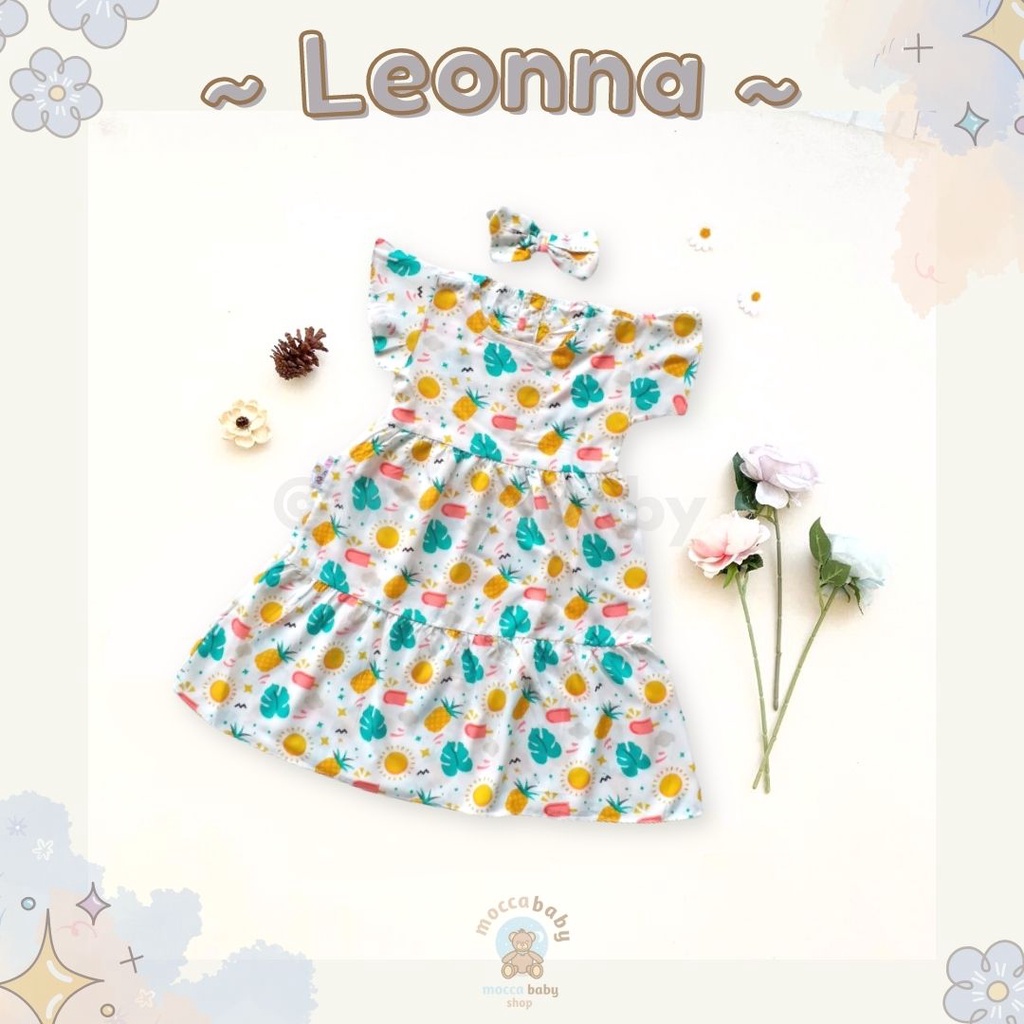 MBSS - BBB DRESS LEONA dress anak perempuan bayi motif bunga lucu free headband