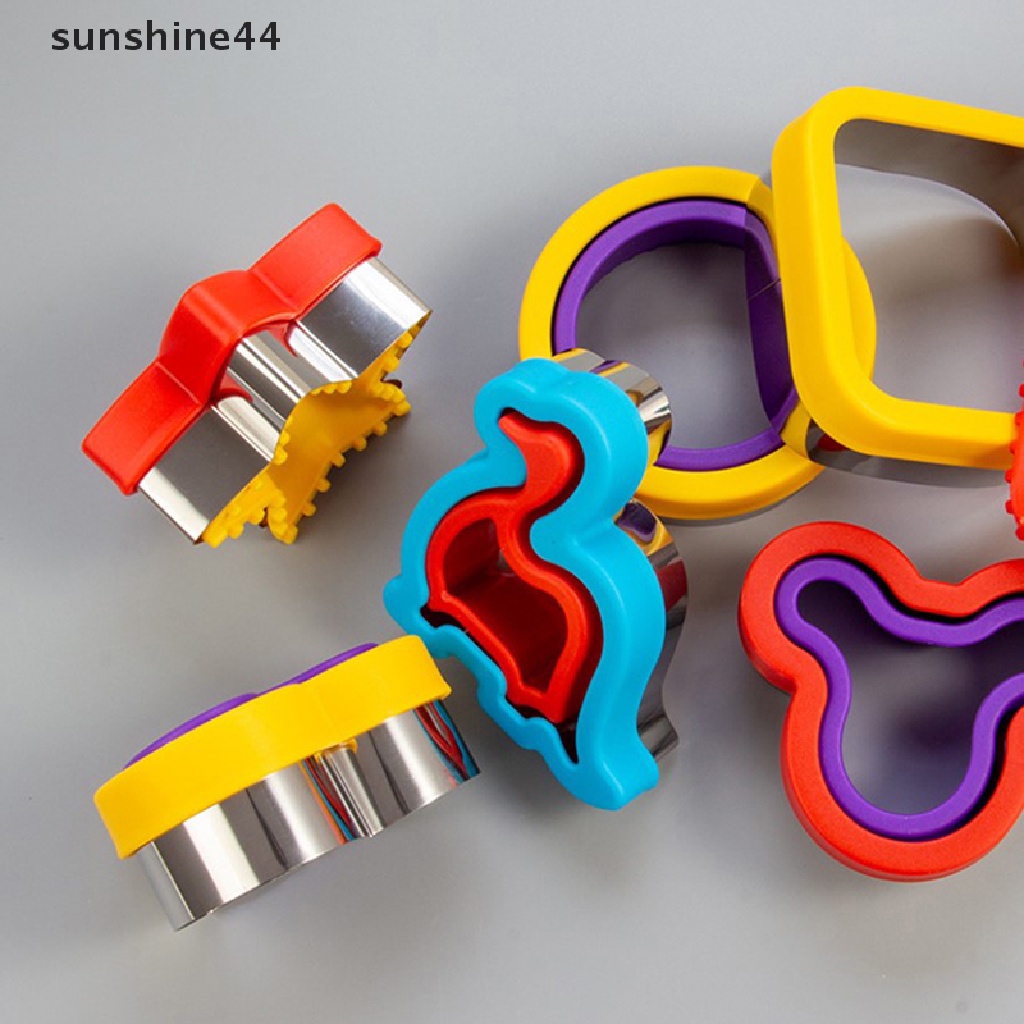 Sunshine 1Pc Cetakan Pemotong Sandwich / Biskuit / Cookies Bentuk Bervariasi Bahan Stainless Steel