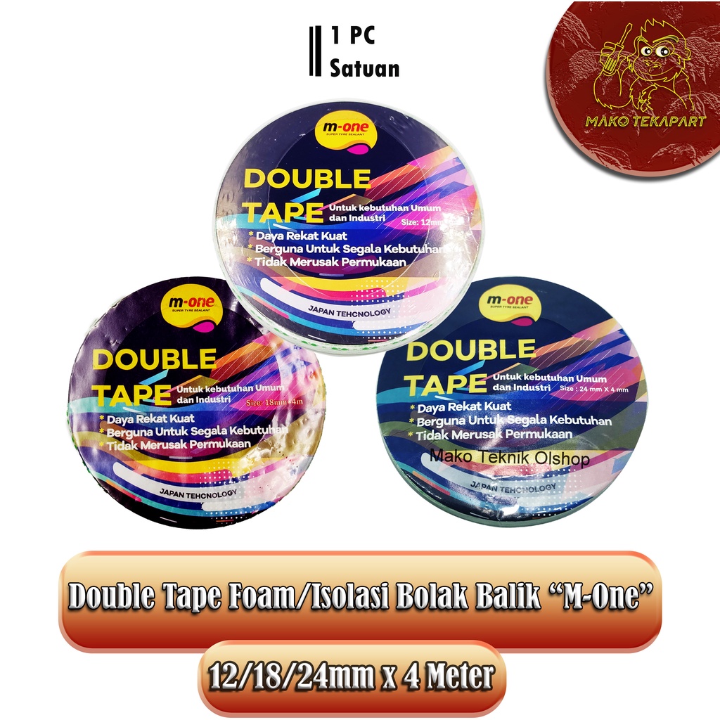 

DOUBLE TAPE BUSA M ONE Foam Tape 12/18/24mm x 4M ORIGINAL [Satuan]