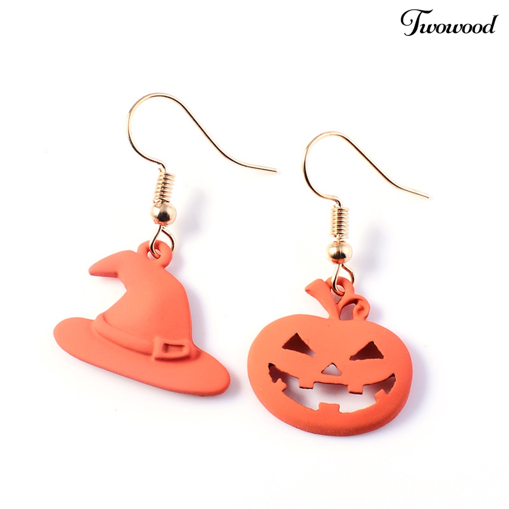 1 Pasang Anting Desain Ilustrasi Halloween Bahan Alloy