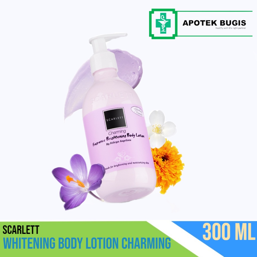 Scarlett Brightening Body Lotion Charming Size 300 ml  Losion Tubuh yang Mencerahkan