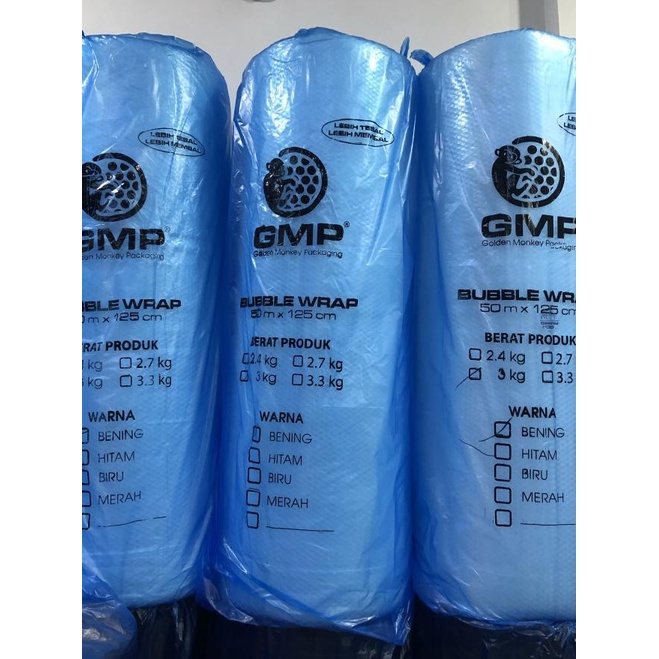 

Bubble wrap Bening / hitam Tebal 125cm x 50M merk GMP 3KG - Bening
