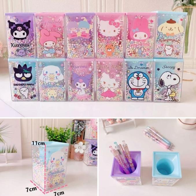 

Pen stand bubble plastik, tempat bolpen alat tulis hk melody karakter