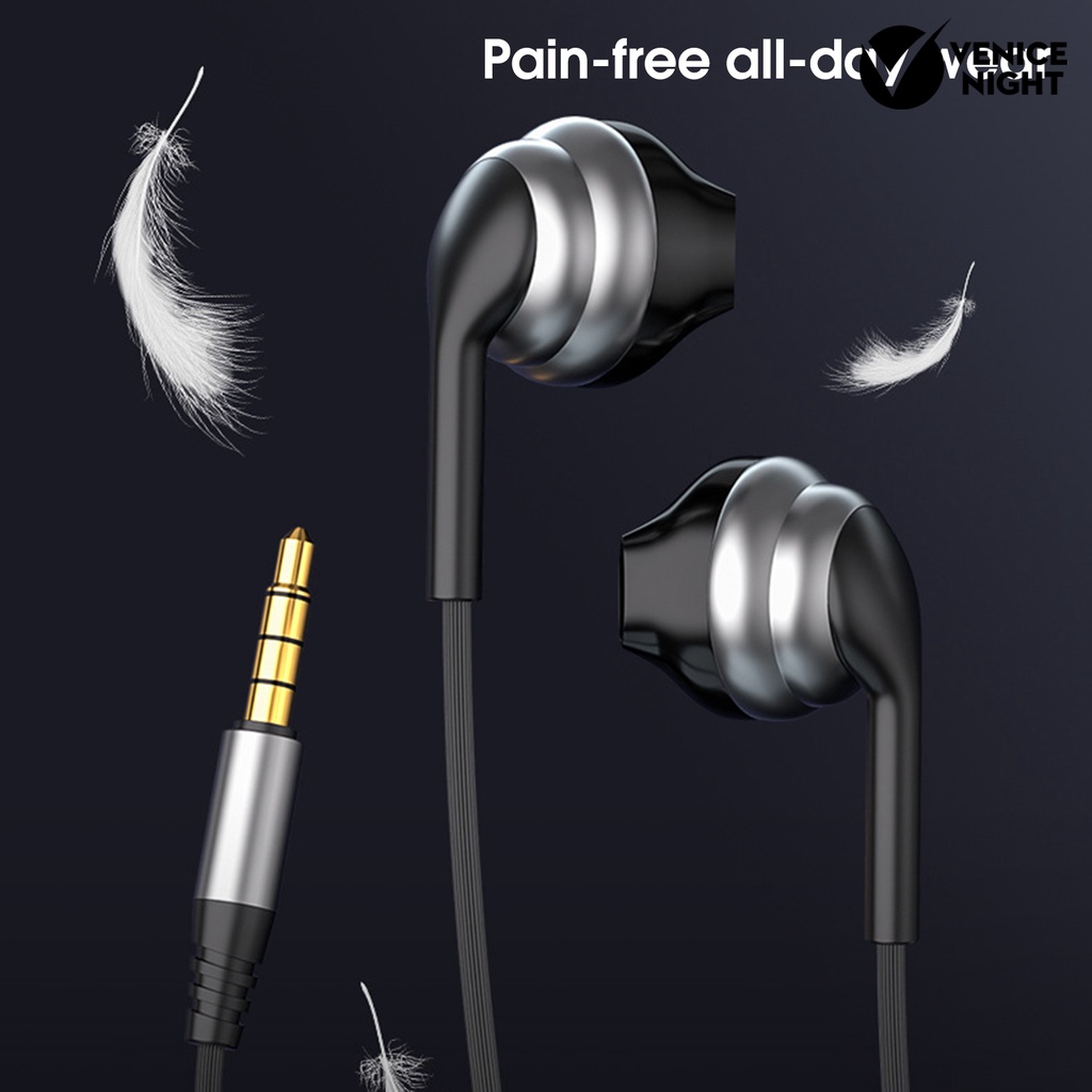 (VNEP) (Berkabel) Earphone High Fidelity Intelligent Noise Reduction Universal 3.5mm Mage Bass Sports Gaming Earbud untuk Panggilan