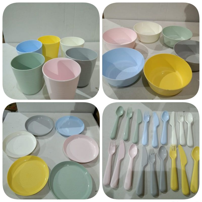 Jual Ikea Kalas Set Piring Mangkok Gelas Sendok Garpu Pisau Shopee Indonesia 1705