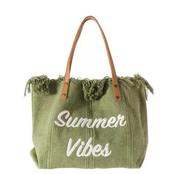 BAG/TOTEBAG CANVAS BESAR POLOS SUMMER VIBES TEBAL LEMBUT MODEL TAS BAGGY BISA COD DAN CUSTOM SABLON