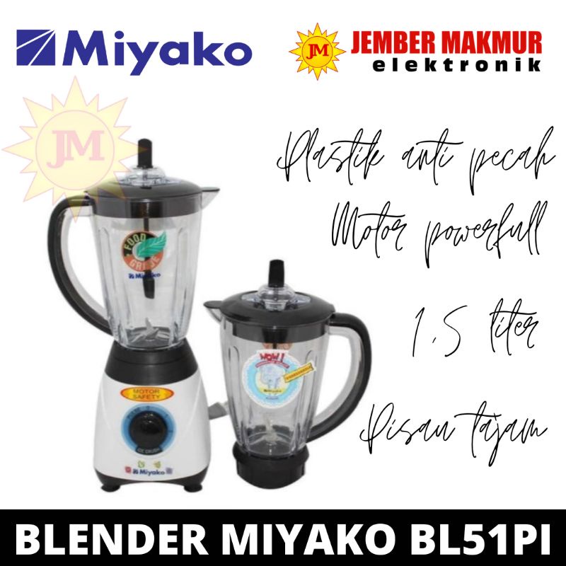 MIYAKO BLENDER BL 51 PI ANTI PECAH MOTOR KUAT BEARING STAINLESS MIYAKO