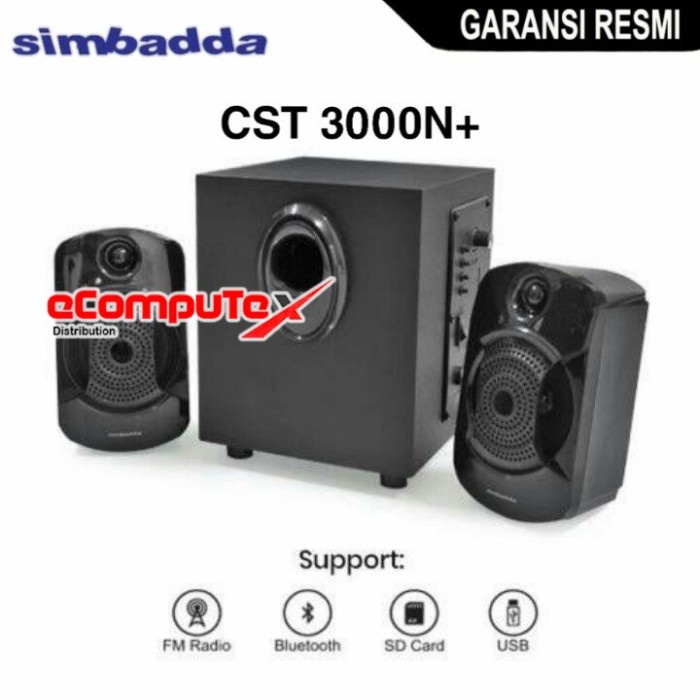 SPEAKER SIMBADDA CST 3000N+ / 3000 N+ BLUETOOTH USB AUX FM RADIO RESMI
