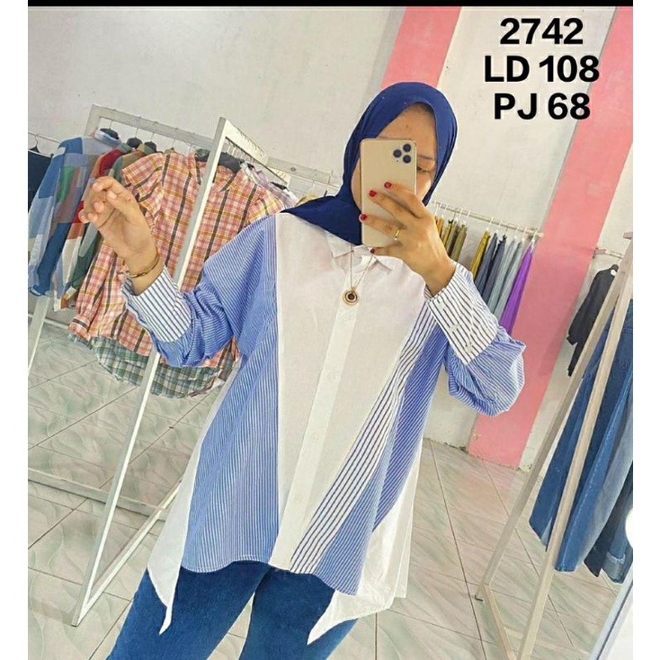 New Molly Blouse, BLOUSE WANITA CANTIK FIT XL LD 108 BAHAN KATUN IMPORT MODIS TERMURAH TERLARIS OOTD