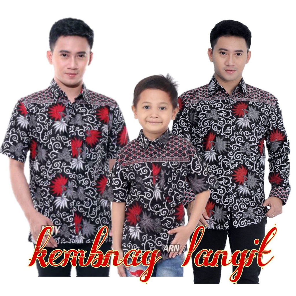 Batik Papaku Couple Baju Kemeja Hem Batik Couple Ayah dan Anak Laki laki Cowok Premium Terbaru Terlaris Lengan Panjang Pendek