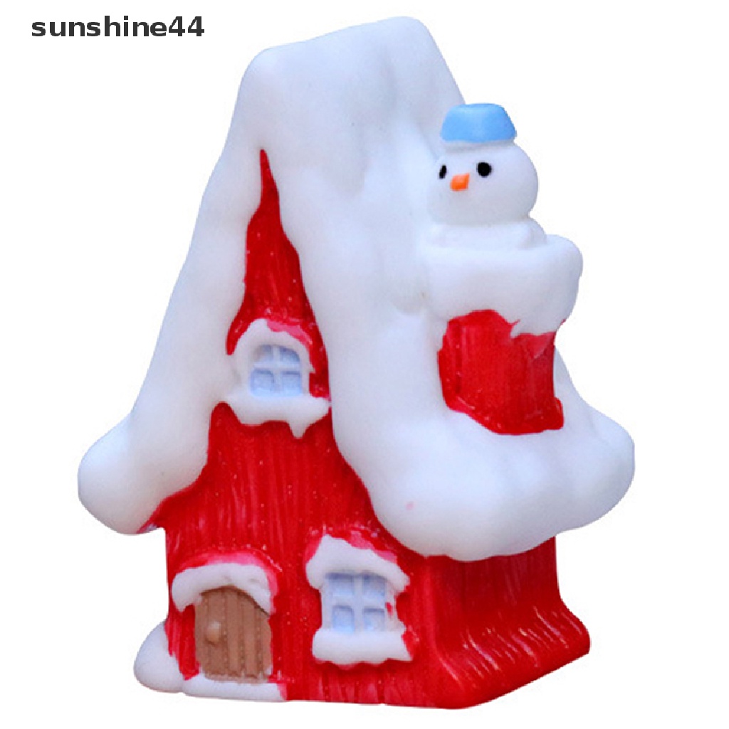 Sunshine Miniatur Santa Claus / Rusa Natal Bahan Resin Untuk Dekorasi Taman