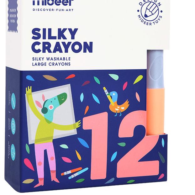 

Mideer Silky Crayon 12 pcs/24 pcs mainan edukasi alat tulis mengambar - 12 Pcs