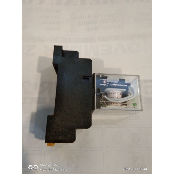 Relay DC 24V MY4N 14pin + Soket merek ZN jual per/5sett riley dc 24v my4n
