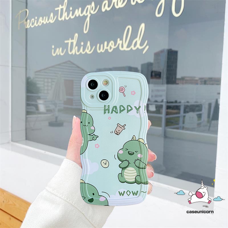 Wavy Edge Case Redmi 12C 10A 9T 10C 9A 10 9 9C POCO X3 Pro NFC M3 Mi 11T Pro Redmi Note 10 Pro 10 10s 11 11s 9 8 10Pro 9pro 11pro+9s Kartun Little Dinosaurus Teh Susu Sarung Soft Cover