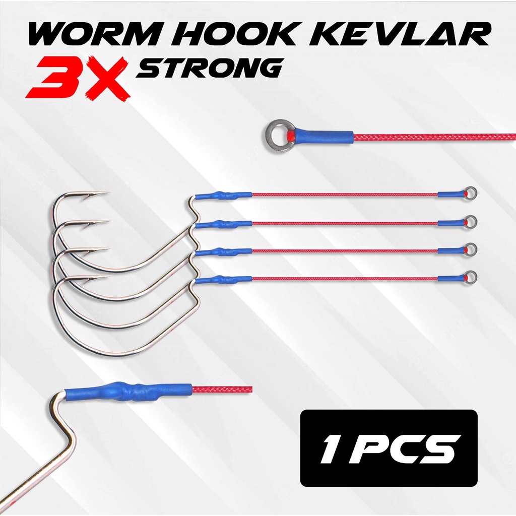 Worm Hook Mustad Rakitan  Hook Softlure Kail Mancing Hook Mancing