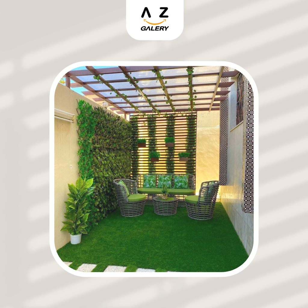 Rumput Sintetis Tipe Swiss Tebal 3 Cm Buat Taman Dan Playground Anak Dilapisi Anti UV Dan Pori Pori Synthetic Artificial Grass Turf Indoor Outdoor Balcony Garden Pet Rug Turf Home Decor PBP132 Azgalery