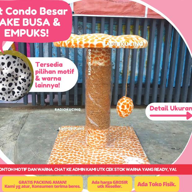 Cat Tree PAW Garukan Cakaran Condo Scratcher Kucing Tali Bola