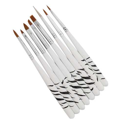 KR Kuas Kutek Kuku Nail Art Liner Drawing Brush Motif Zebra 8 Pcs