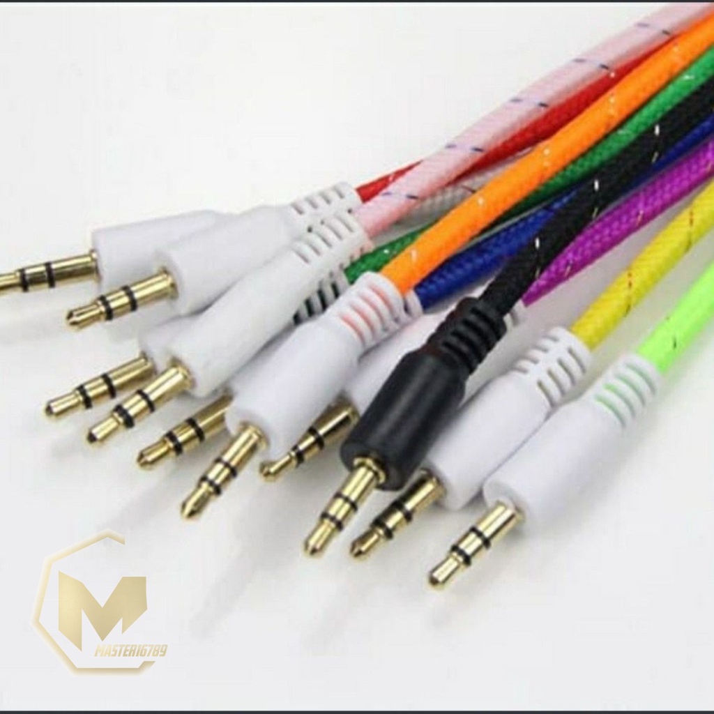 MACARON KABEL AUX 1 KE 1 - MACARON KABEL JACK AUDIO 3.5MM  KE JACK AUDIO 3.5MM MODEL TALI SEPATU MA3619