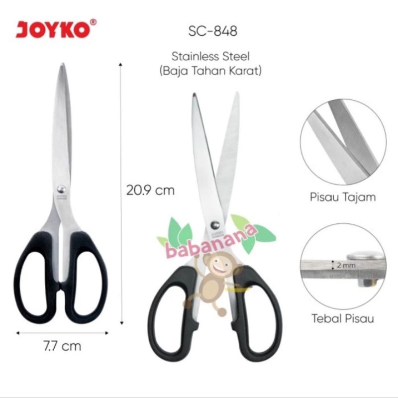 Gunting Joyko SC-848 Scissors pemotong kertas multifungsi