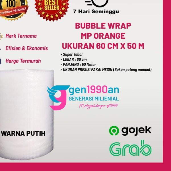 

Plastik Bubble Wrap 50 m x 60 cm Mulia Pak Orange TOMANG JAKBAR - Putih