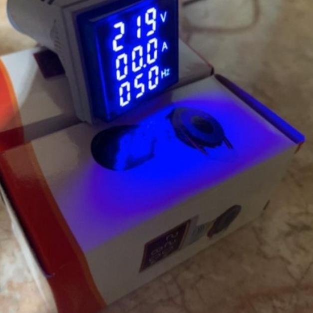 Digital AC voltmeter ampere meter frequency meter 3 in 1 - Putih