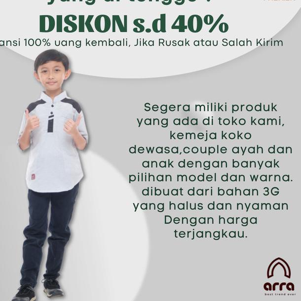 baju koko anak baju koko anak laki laki cowok baju koko anak - Hitam, XL