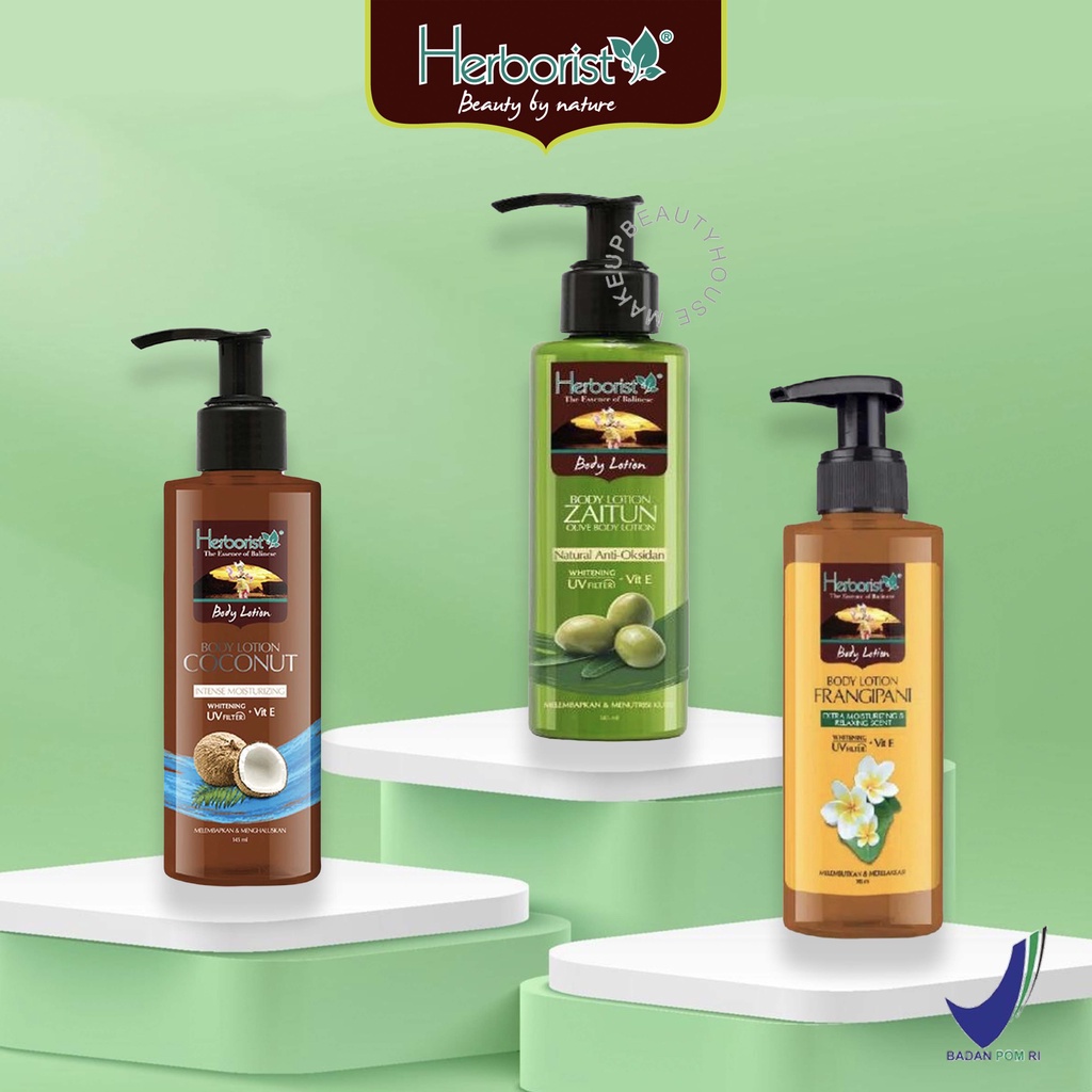 Jual HERBORIST Body Lotion Zaitun Coconut Frangipani Whitening UV Filter Herborist 145ml