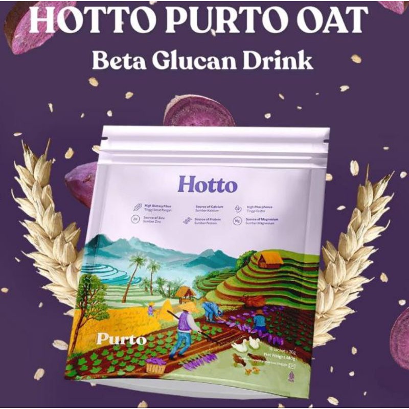 

[] HOTTO PURTO OAT MULTIGRAIN WITH PURPLE POTATO 1 Pouch isi 16 sachet (DISTRIBUTOR DIJAMIN ORIGINAL )