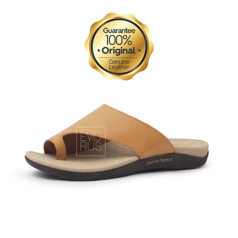 Scholl LTC7 Leather Latte 100% ORIGINAL -  Genuine Leather Sandal Wanita Kulit Asli - School Flat Fo
