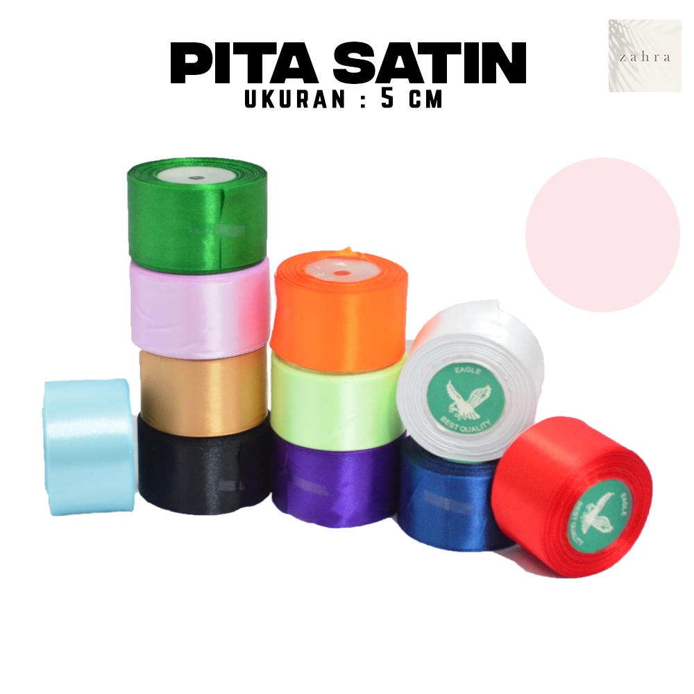 PITA SATIN POLOS 2  INCH - Ribbon Gift Bouquet Hiasan Buket Bunga Packing Packaging Hampers Hantaran Souvenir Sovenir Hadiah Kado Giftbox Dekorasi Hiasan Kerajinan Tangan