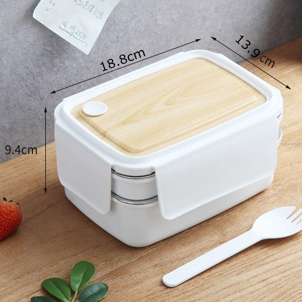 Preva Lunch Box Microwavable Rectangle Grid Untuk Pelajar Pekerja Kantor Wadah Makanan