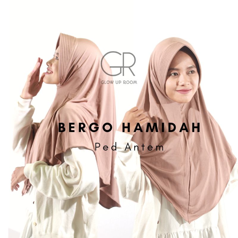 COD Terlaris Hijab bergo hamidah Size M & L instan jersey premium | khimar hijab sekolah | Alesha be