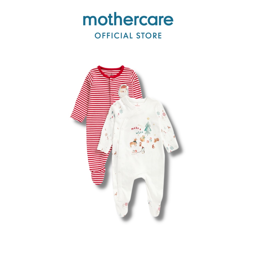 Jual Mothercare Festive Sleepsuits 3 Pack Set Baju Tidur Bayi