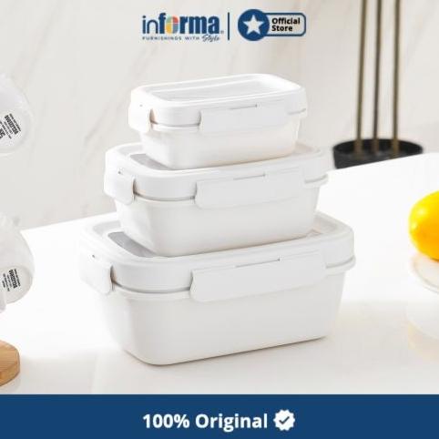 INFORMA - KOTAK MAKAN FOOD CONTAINER ARIA RECTANGLE SET OF 3