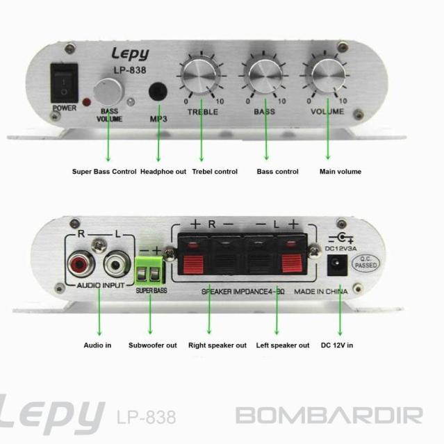 AMPLIFIER LEPY LP-838 MINI STEREO AUDIO