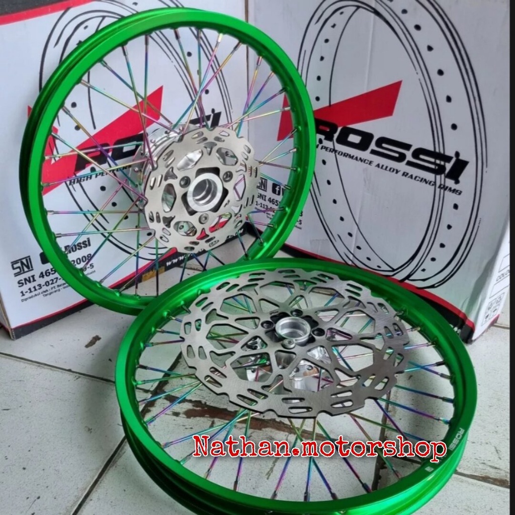 Velg Rossi Satria FU Sepasang 140x140-17 Bonus piringan Depan Belakang - Pelek Rossi Satria FU Rossi