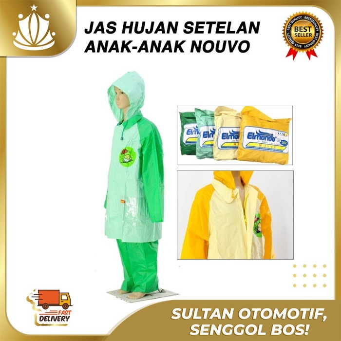 JAS HUJAN ANAK Stelan Setelan Elmondo Nouvo 302 303 Promo Motif Lucu - Kuning