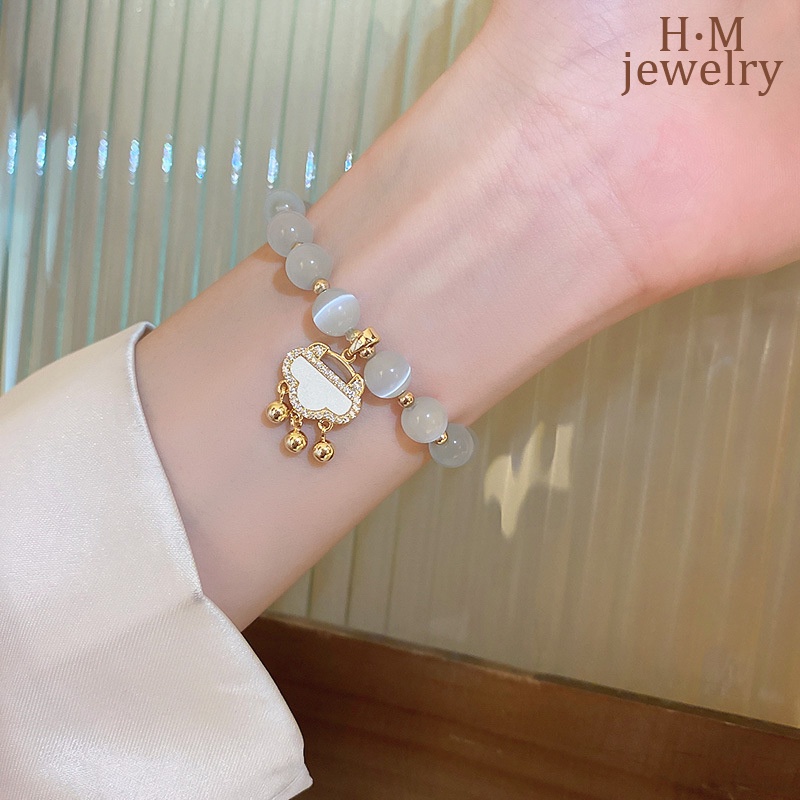 Gelang Manik-Manik Opal Zircon AAA Bahan S925 Silver