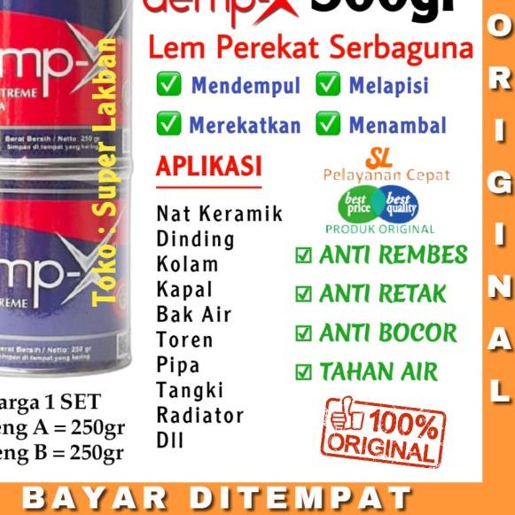 

Lem Epoxy Anti Bocor DEMP-X 500g Merekat Dalam Air Kolam Ikan - Renang - 500gram Cream