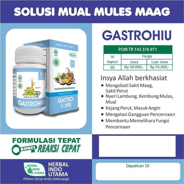 

HIU | GASTROHIU | Herbal Untuk LAMBUNG Kapsul