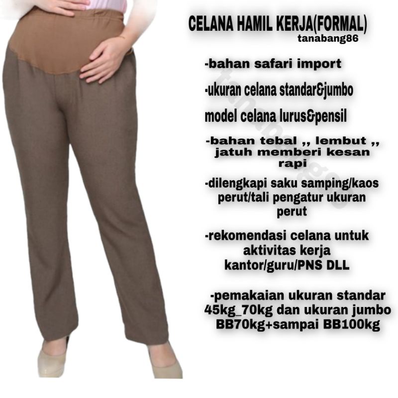 CELANA HAMIL KERJA PREMIUM / Celana Hamil /Celana Hamil Panjang/Pakaian Ibu Hamil/celana hamil celana kerja