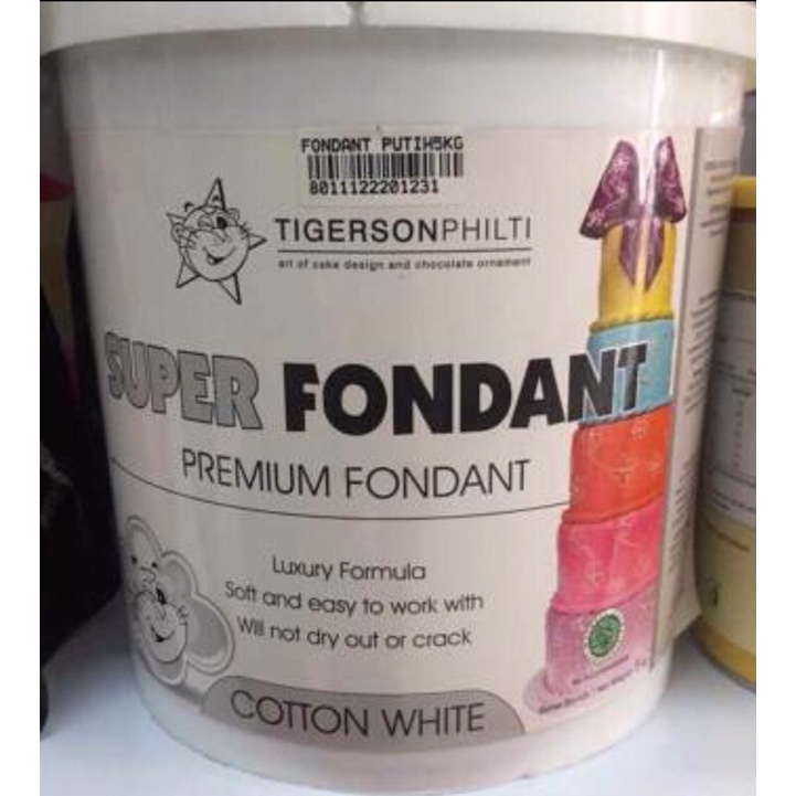 Tigerson Philti 5kg Super Fondant Cotton White Premium Fondan Putih